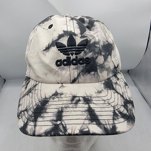 Adidas Tie Dye Adults Black White Baseball Hat Cap Adjustable Casual Outdoors - Picture 1 of 10